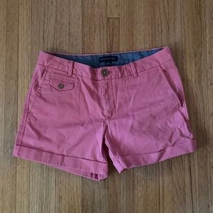 Banana Republic Womens pink/coral Cuffed Khaki Shorts Sz 6 with stretch